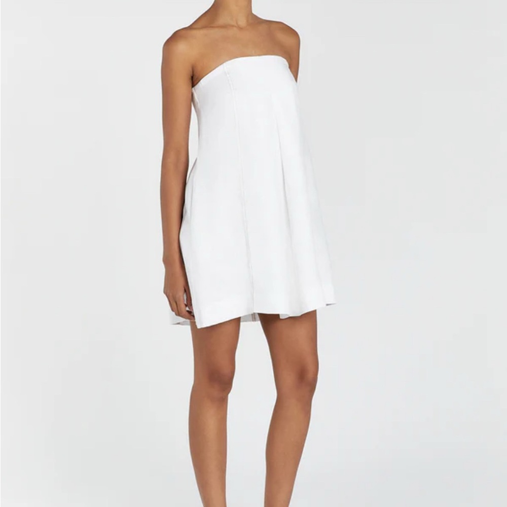 DISSH Simona White Linen Mini Dress